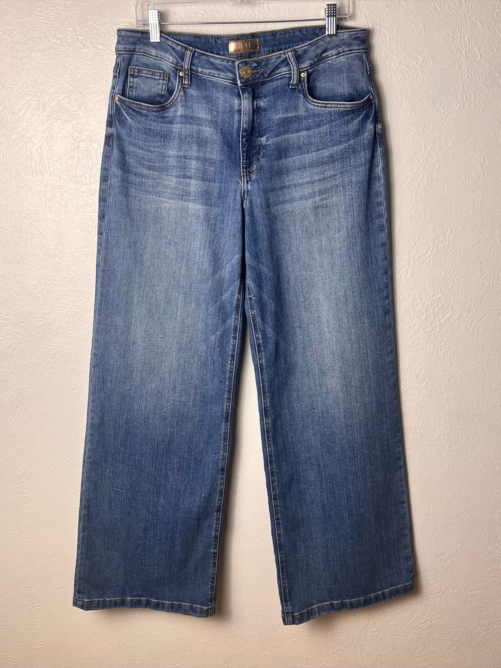 Kut From The Kloth High Rise Wide Leg Jeans Womens Size 12 Blue Denim